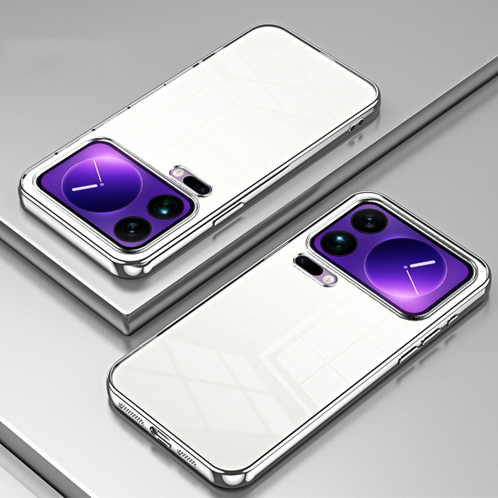 For Xiaomi 17 Pro Max Case Electroplating Frame Soft TPU Phone Cover - Silver