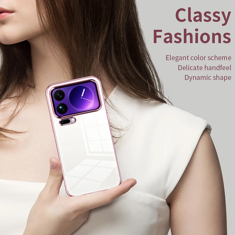 For Xiaomi 17 Pro Max Case Electroplating Frame Soft TPU Phone Cover - Silver