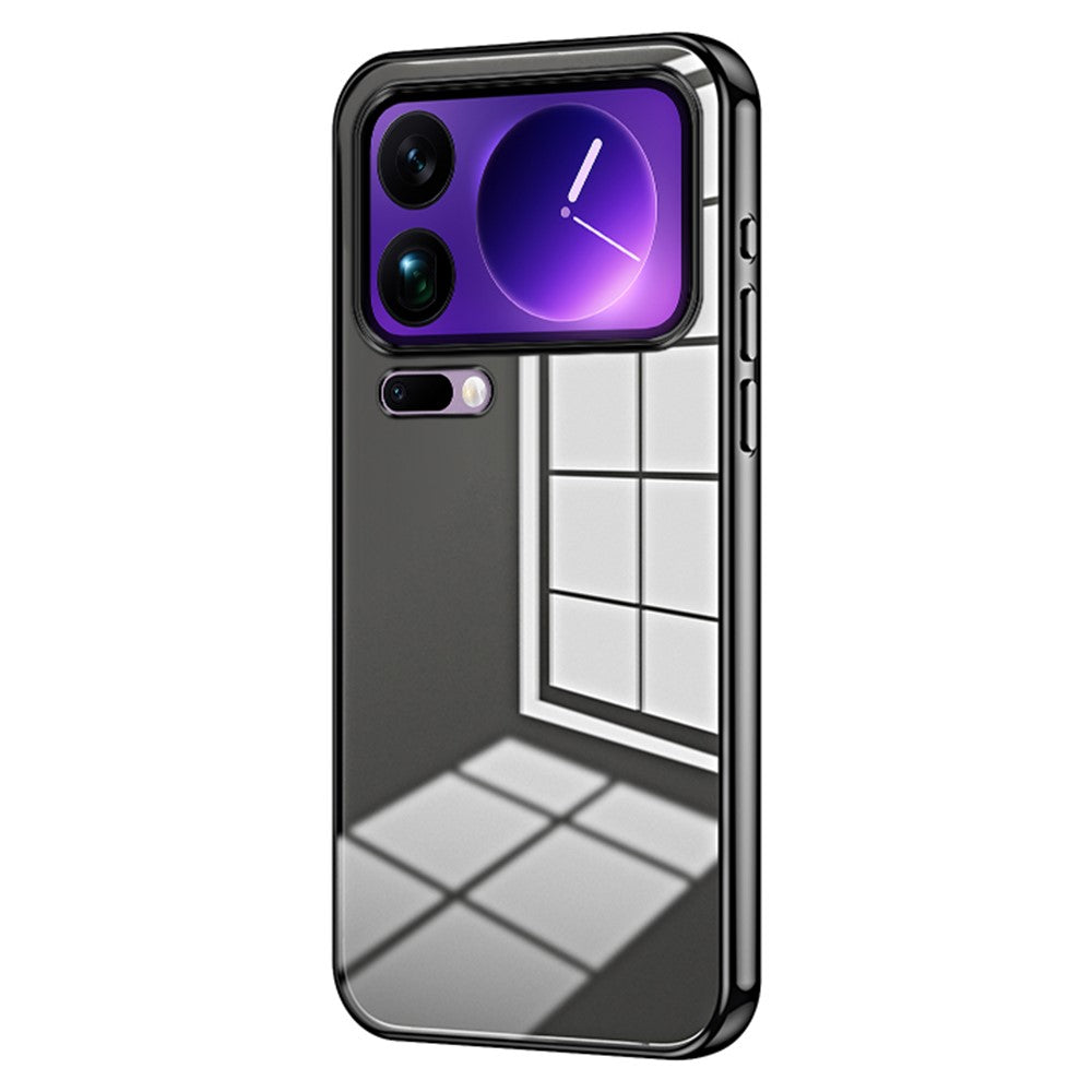 For Xiaomi 17 Pro Max Case Electroplating Frame Soft TPU Phone Cover - Black