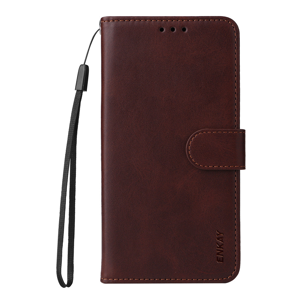 For Xiaomi Redmi Note 15 Pro+ 5G (Global) / Xiaomi Poco M8 Pro 5G Wallet Case ENKAY HAT PRINCE Calf Texture Leather Phone Stand Cover with Hydrogel Film / Strap - Brown