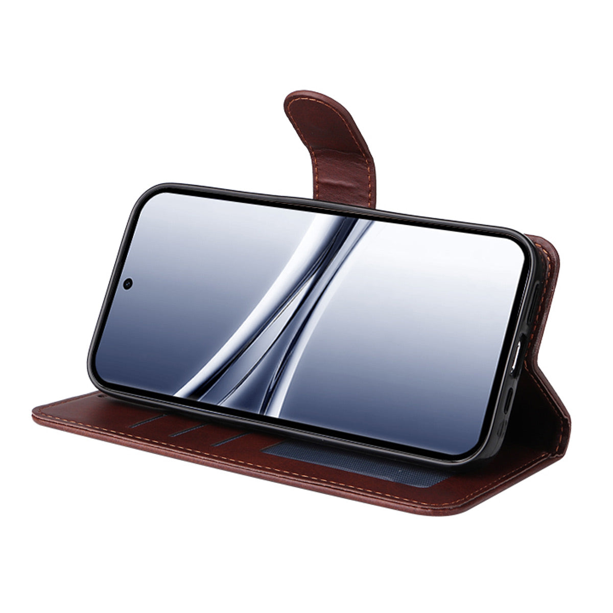 For Xiaomi Redmi Note 15 Pro+ 5G (Global) / Xiaomi Poco M8 Pro 5G Wallet Case ENKAY HAT PRINCE Calf Texture Leather Phone Stand Cover with Hydrogel Film / Strap - Brown