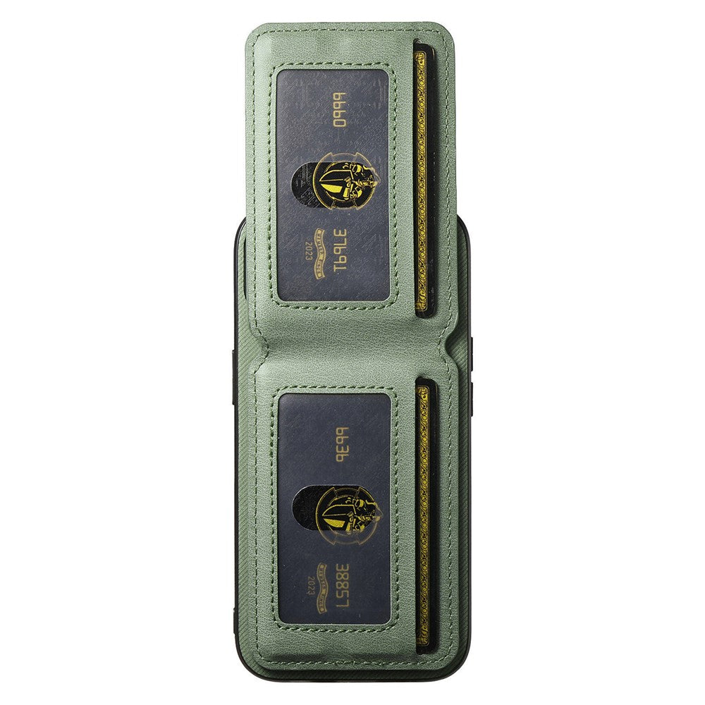 Phone Case For Xiaomi Poco M8 Pro 5G  /  Redmi Note 15 Pro+ 5G (Global) Cloth Texture Leather + PC + TPU Cover with RFID Blocking Card Holder - Green