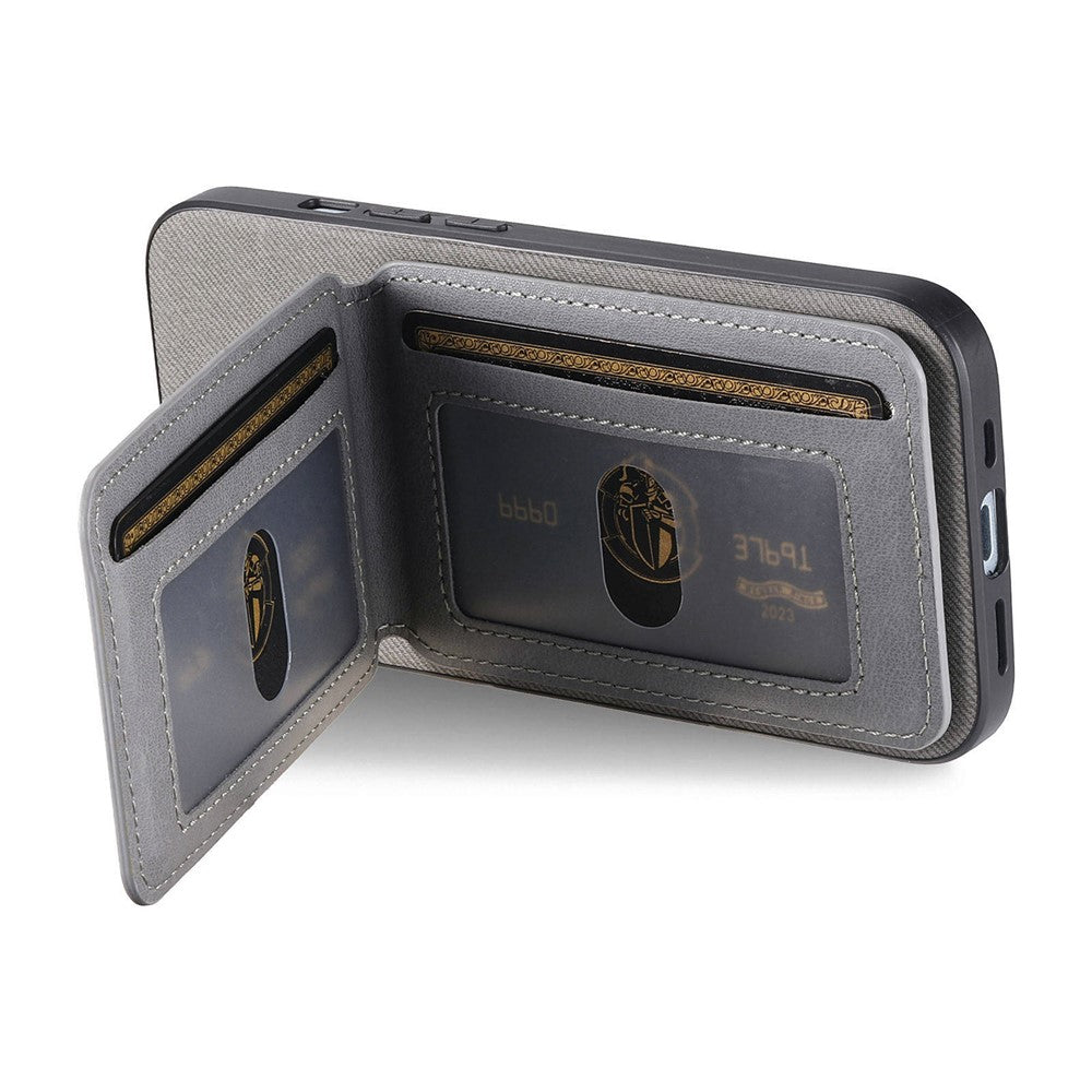 Phone Case For Xiaomi Poco M8 Pro 5G  /  Redmi Note 15 Pro+ 5G (Global) Cloth Texture Leather + PC + TPU Cover with RFID Blocking Card Holder - Grey