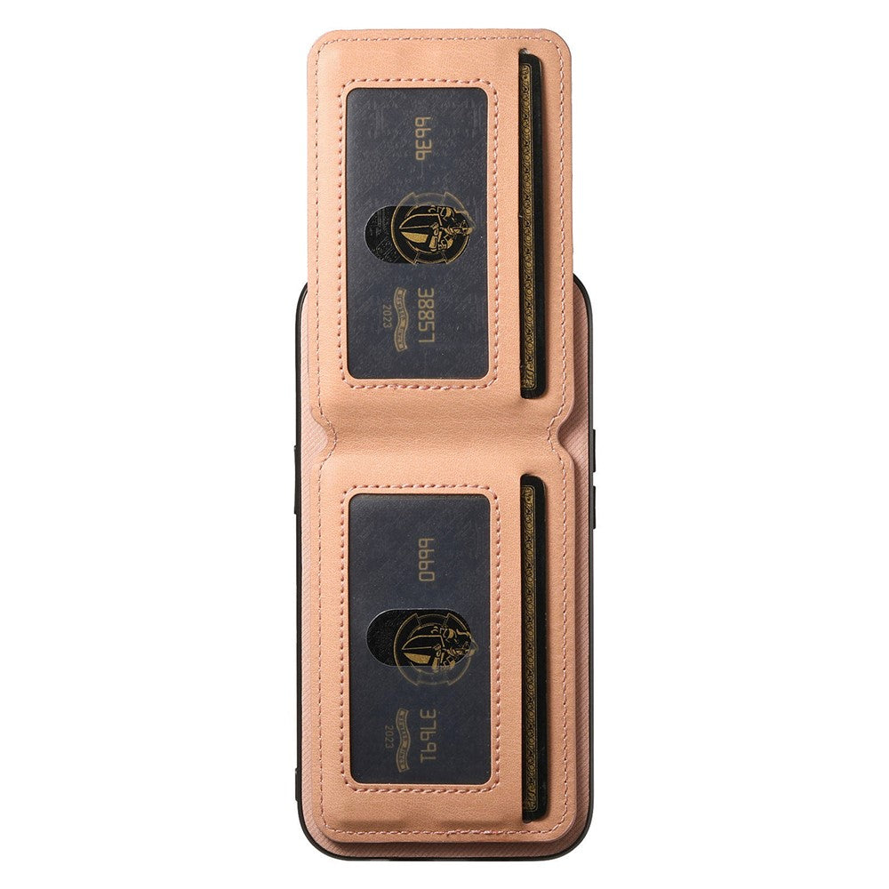 Phone Case For Xiaomi Poco M8 Pro 5G  /  Redmi Note 15 Pro+ 5G (Global) Cloth Texture Leather + PC + TPU Cover with RFID Blocking Card Holder - Pink