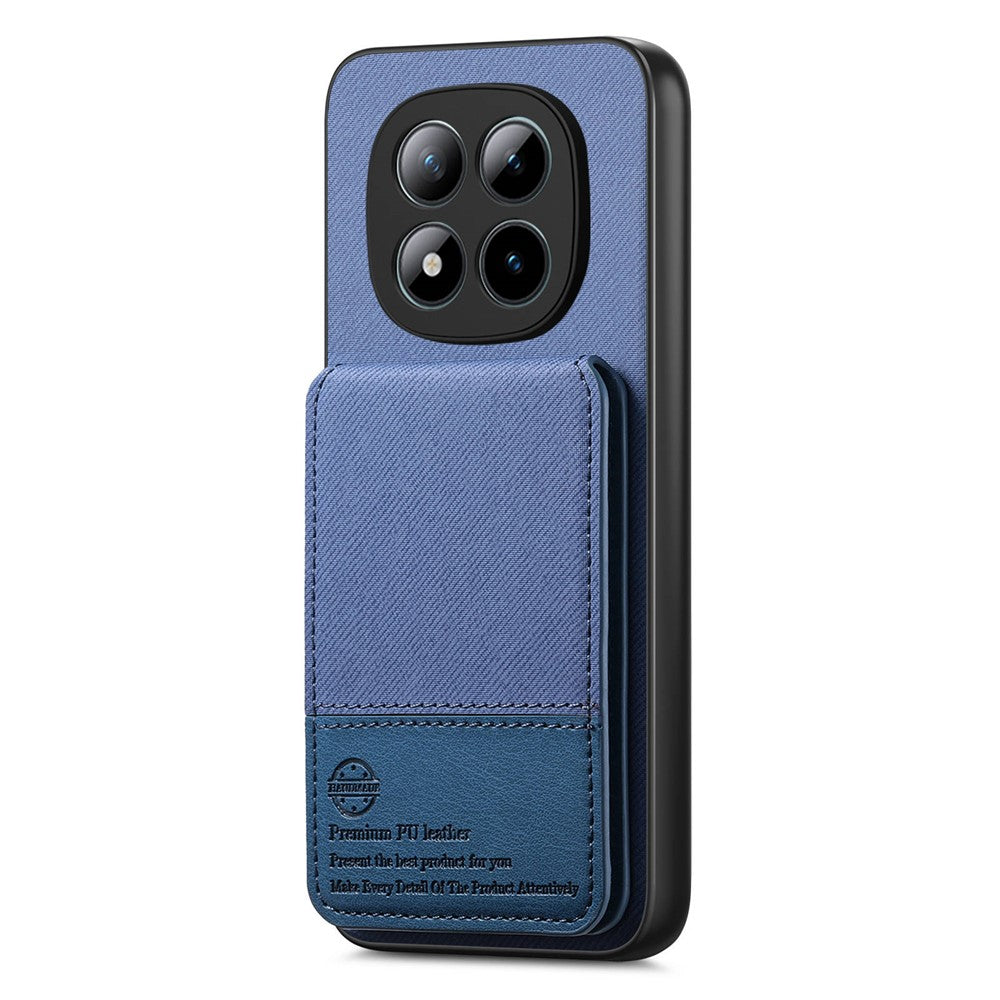 Phone Case For Xiaomi Poco M8 Pro 5G  /  Redmi Note 15 Pro+ 5G (Global) Cloth Texture Leather + PC + TPU Cover with RFID Blocking Card Holder - Blue