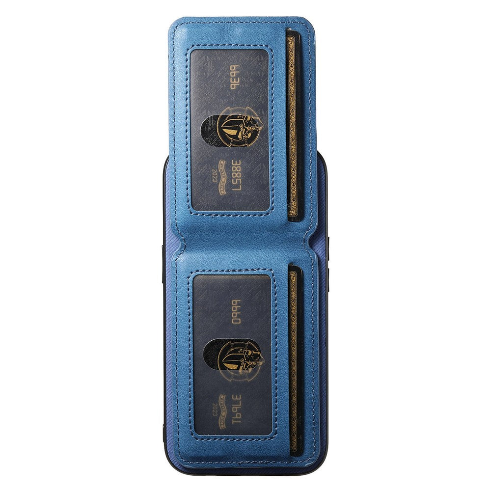 Phone Case For Xiaomi Poco M8 Pro 5G  /  Redmi Note 15 Pro+ 5G (Global) Cloth Texture Leather + PC + TPU Cover with RFID Blocking Card Holder - Blue