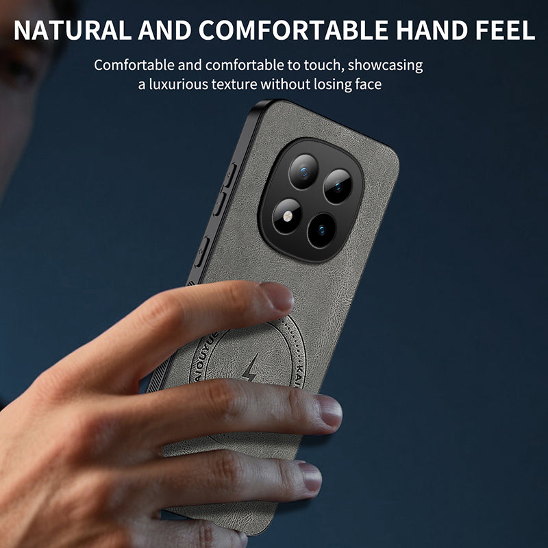 For Xiaomi Poco M8 Pro 5G / Xiaomi Redmi Note 15 Pro+ 5G (Global) Magnetic Case WANLONFENG SD Series Nappa Texture PC TPU Phone Cover with 2Pcs Screen Film - Brown