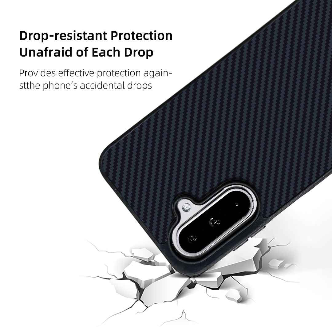 For Samsung Galaxy A57 5G Magnetic Case EYCASE Kevlar Series UV Printed Black Edge TPU Acrylic Phone Cover - Black Grey