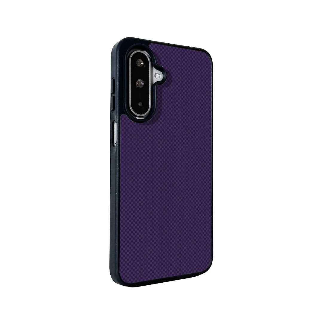 For Samsung Galaxy A57 5G Magnetic Case EYCASE Kevlar Series UV Printed Black Edge TPU Acrylic Phone Cover - Dark Purple