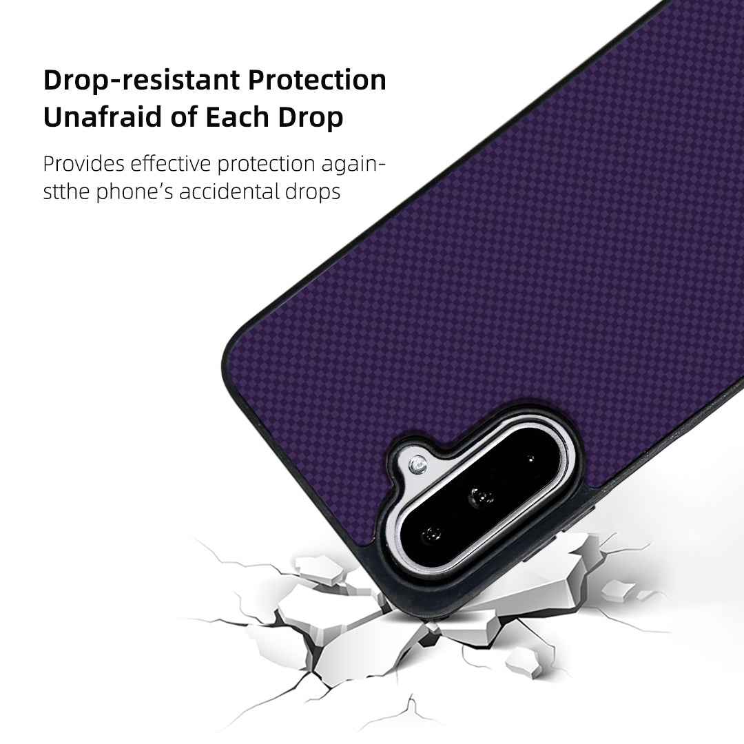 For Samsung Galaxy A57 5G Magnetic Case EYCASE Kevlar Series UV Printed Black Edge TPU Acrylic Phone Cover - Dark Purple