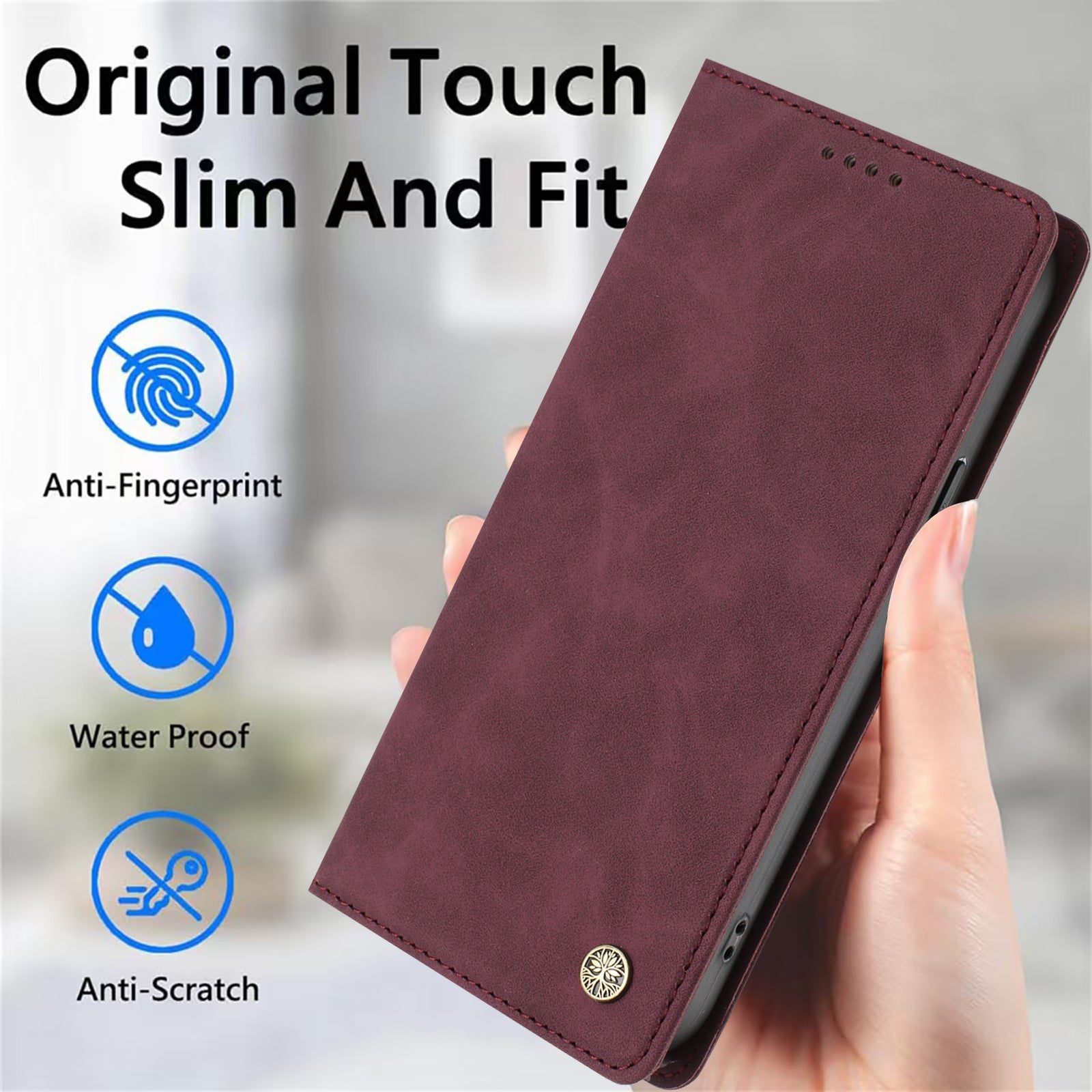 For Xiaomi Poco M8 5G / Xiaomi Redmi Note 15 4G (Global) / Xiaomi Redmi Note 15 5G (Global) Case HX RFID Blocking Wallet Stand Leather Flip Phone Cover - Wine Red