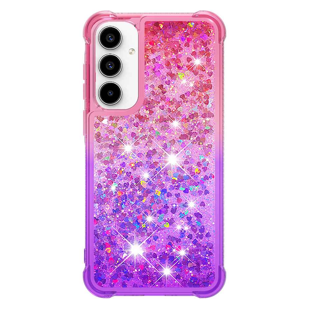 For Samsung Galaxy A57 5G TPU Case Gradient Quicksand Phone Back Cover -  Pink+Purple