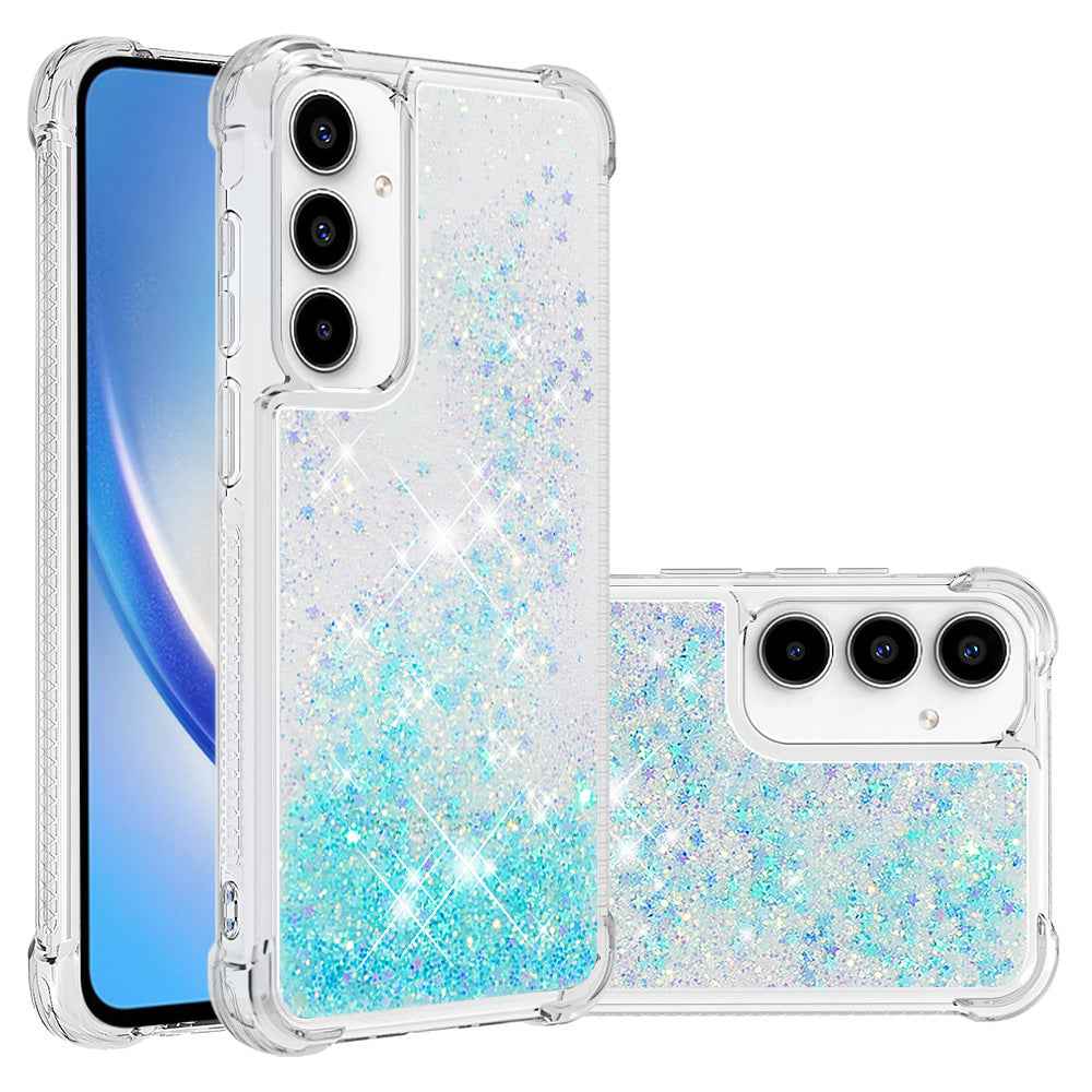 For Samsung Galaxy A57 5G TPU Case Glitter Quicksand Shockproof Phone Back Cover - Blue / Pentagram