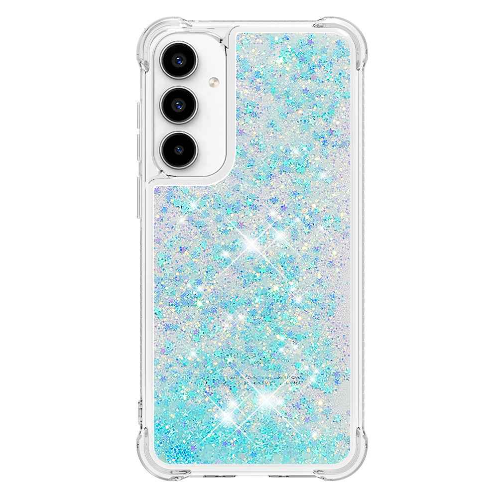 For Samsung Galaxy A57 5G TPU Case Glitter Quicksand Shockproof Phone Back Cover - Blue / Pentagram