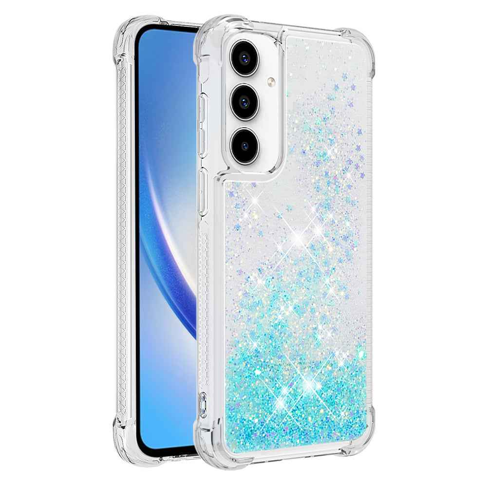 For Samsung Galaxy A57 5G TPU Case Glitter Quicksand Shockproof Phone Back Cover - Blue / Pentagram