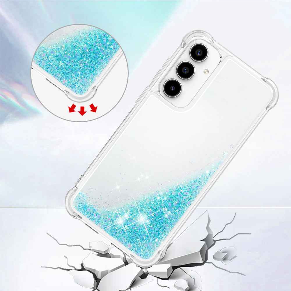 For Samsung Galaxy A57 5G TPU Case Glitter Quicksand Shockproof Phone Back Cover - Blue / Pentagram