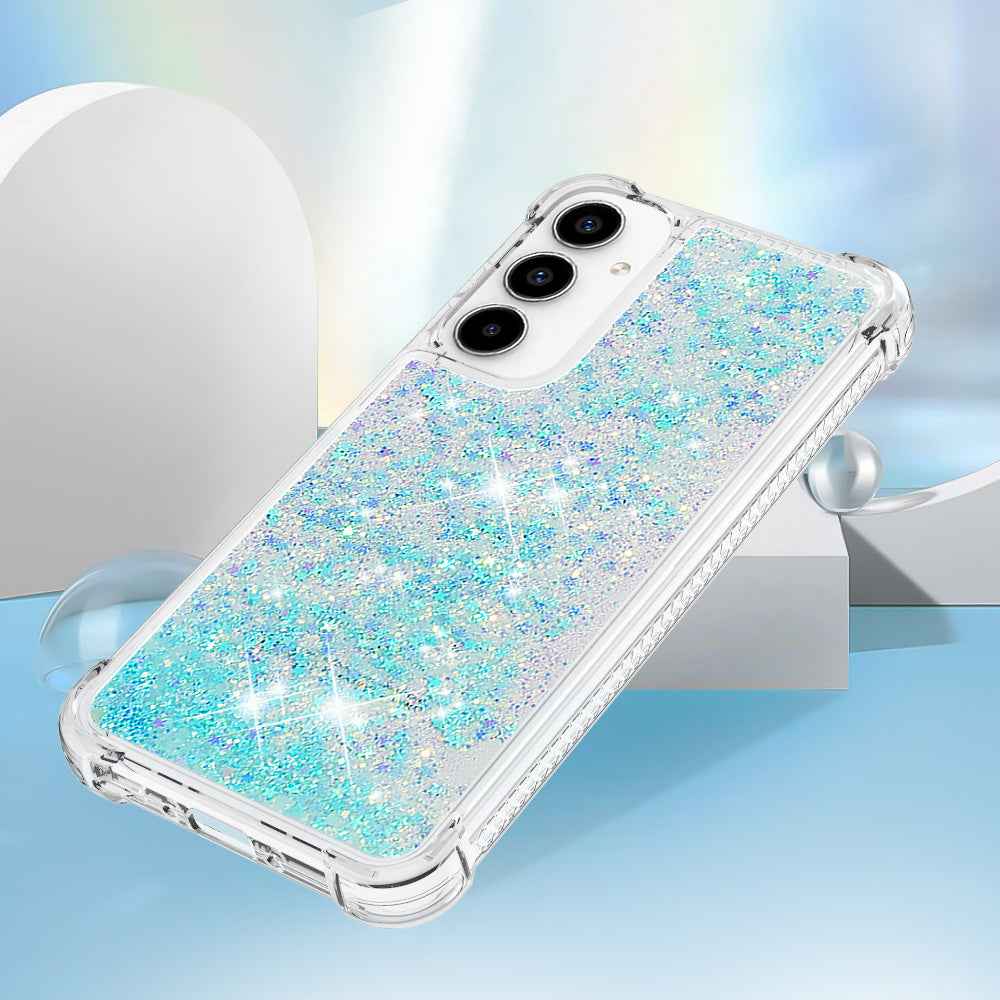 For Samsung Galaxy A57 5G TPU Case Glitter Quicksand Shockproof Phone Back Cover - Blue / Pentagram