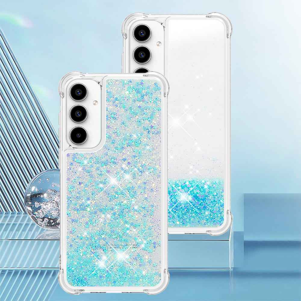 For Samsung Galaxy A57 5G TPU Case Glitter Quicksand Shockproof Phone Back Cover - Blue / Pentagram