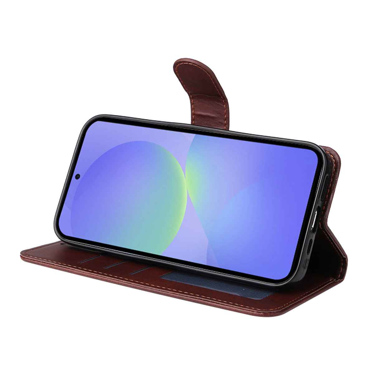 For Samsung Galaxy A57 5G PU Leather Wallet Case ENKAY HAT PRINCE Phone Stand Cover with 9H Tempered Glass - Pink