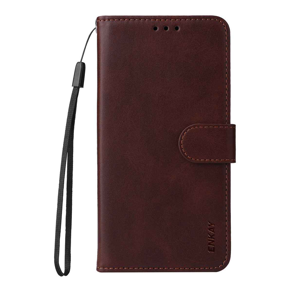For Samsung Galaxy A57 5G PU Leather Wallet Case ENKAY HAT PRINCE Phone Stand Cover with 9H Tempered Glass - Brown