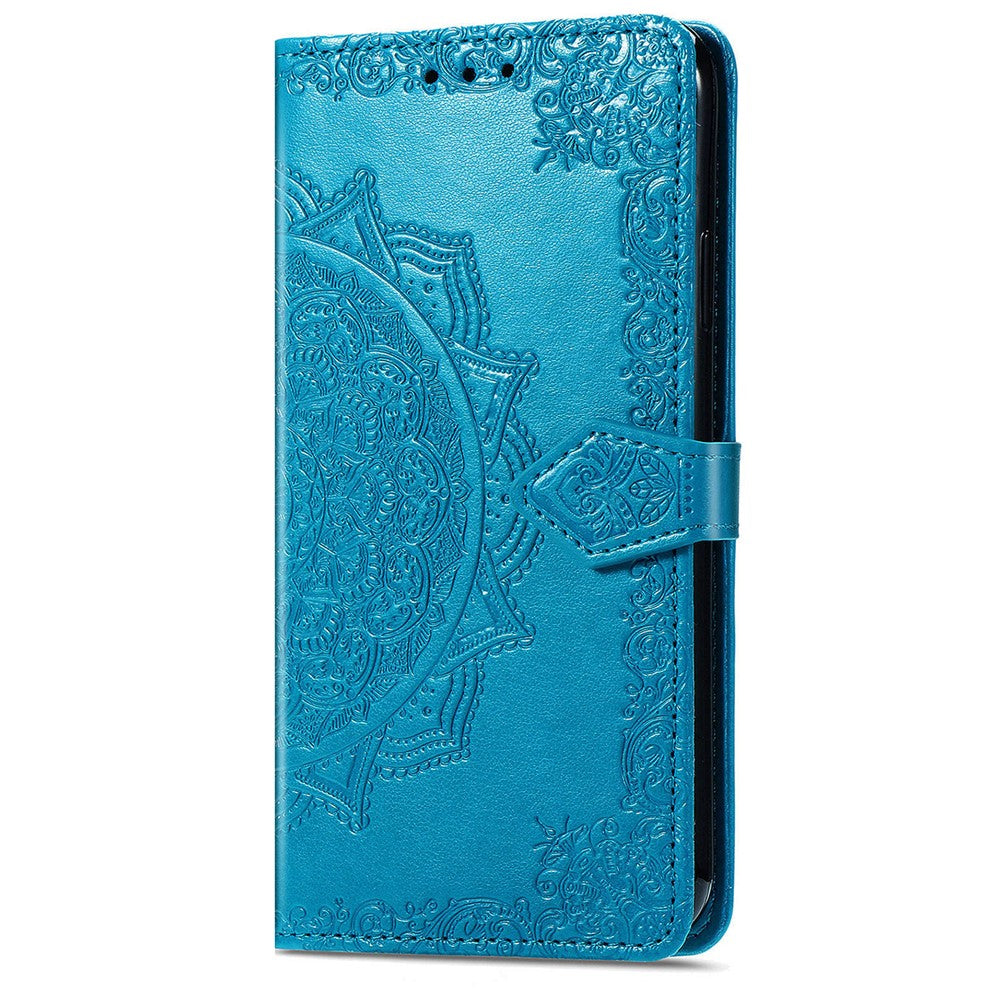 For vivo X300 Pro 5G Wallet Case Mandala Flower Leather Phone Cover Stand - Blue