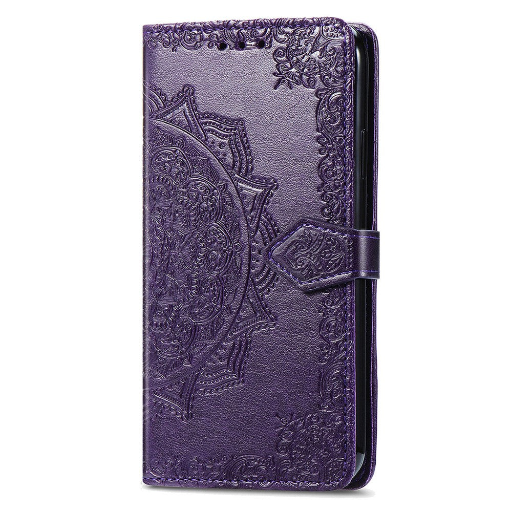 For vivo X300 Pro 5G Wallet Case Mandala Flower Leather Phone Cover Stand - Purple