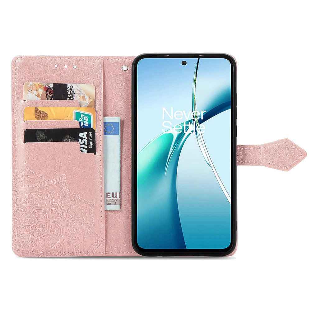 For vivo X300 5G Wallet Case Mandala Flower Leather Phone Cover Stand - Rose Gold