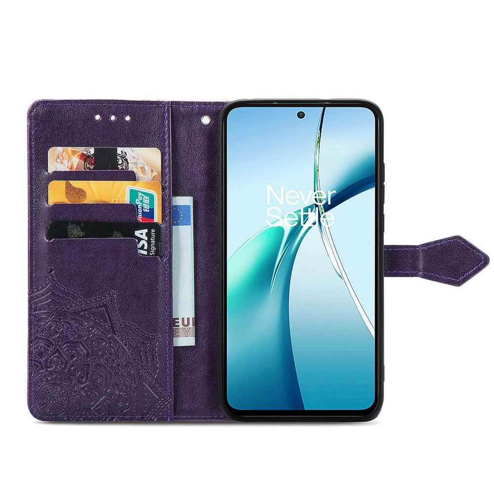 For vivo X300 5G Wallet Case Mandala Flower Leather Phone Cover Stand - Purple