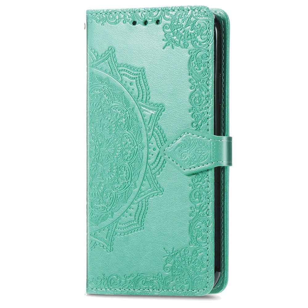 For vivo X300 5G Wallet Case Mandala Flower Leather Phone Cover Stand - Green