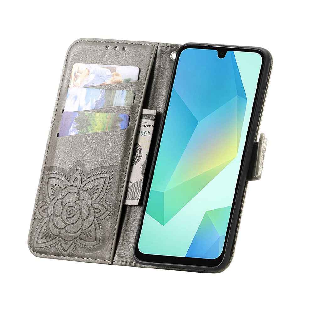 For vivo X300 5G Case with Strap Butterfly Pattern PU Leather Wallet Phone Cover - Grey