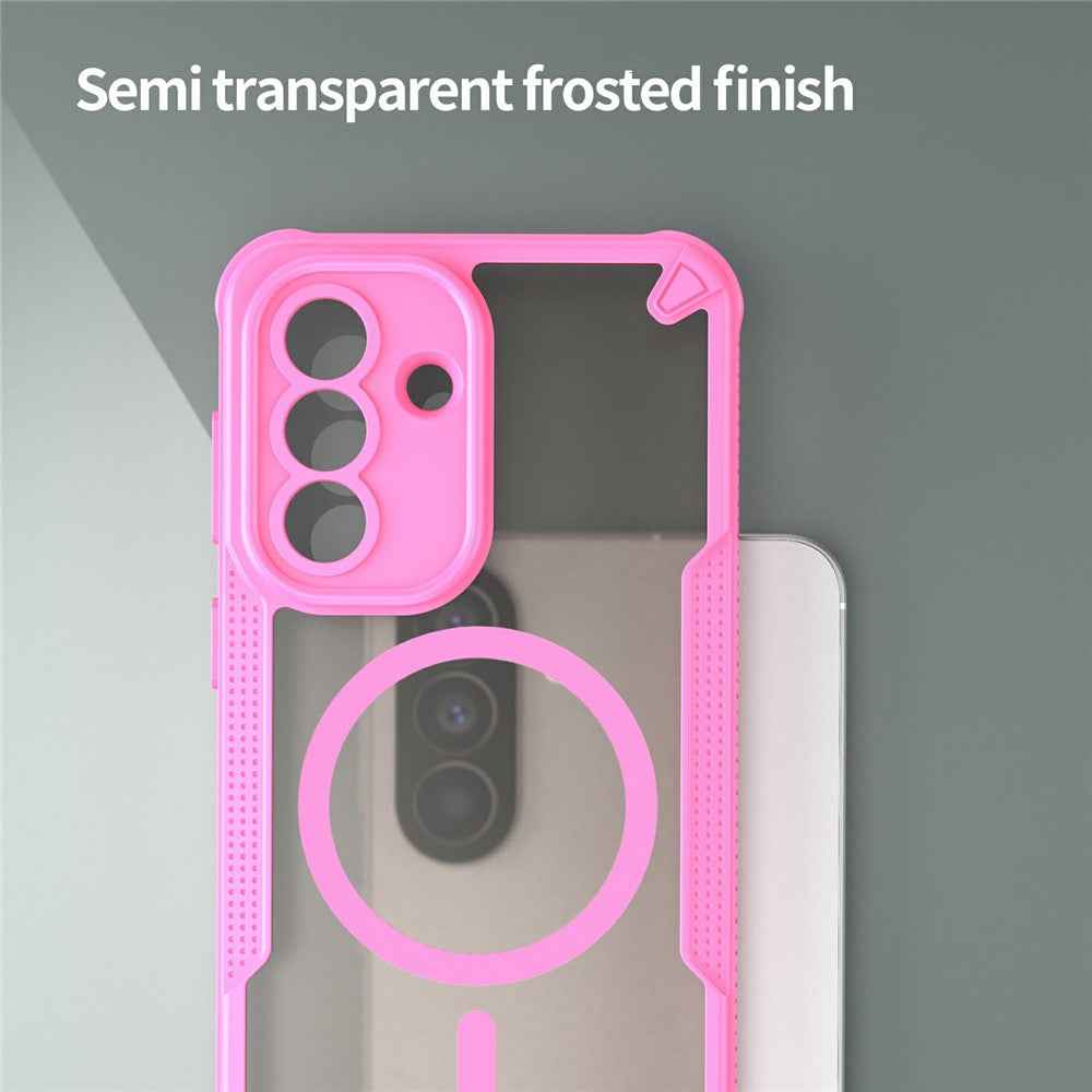 For Samsung Galaxy A57 5G Magnetic Case TPU + PC Phone Back Cover - Pink