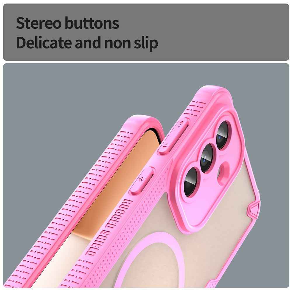 For Samsung Galaxy A57 5G Magnetic Case TPU + PC Phone Back Cover - Pink