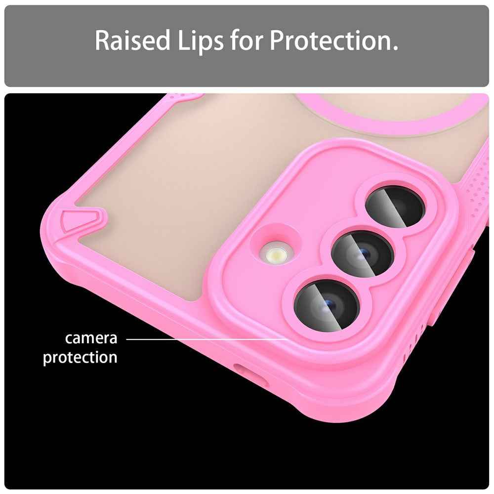For Samsung Galaxy A57 5G Magnetic Case TPU + PC Phone Back Cover - Pink