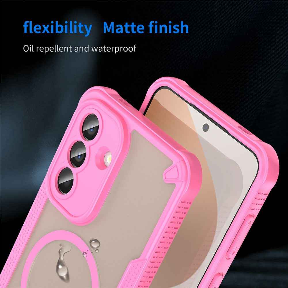 For Samsung Galaxy A57 5G Magnetic Case TPU + PC Phone Back Cover - Pink