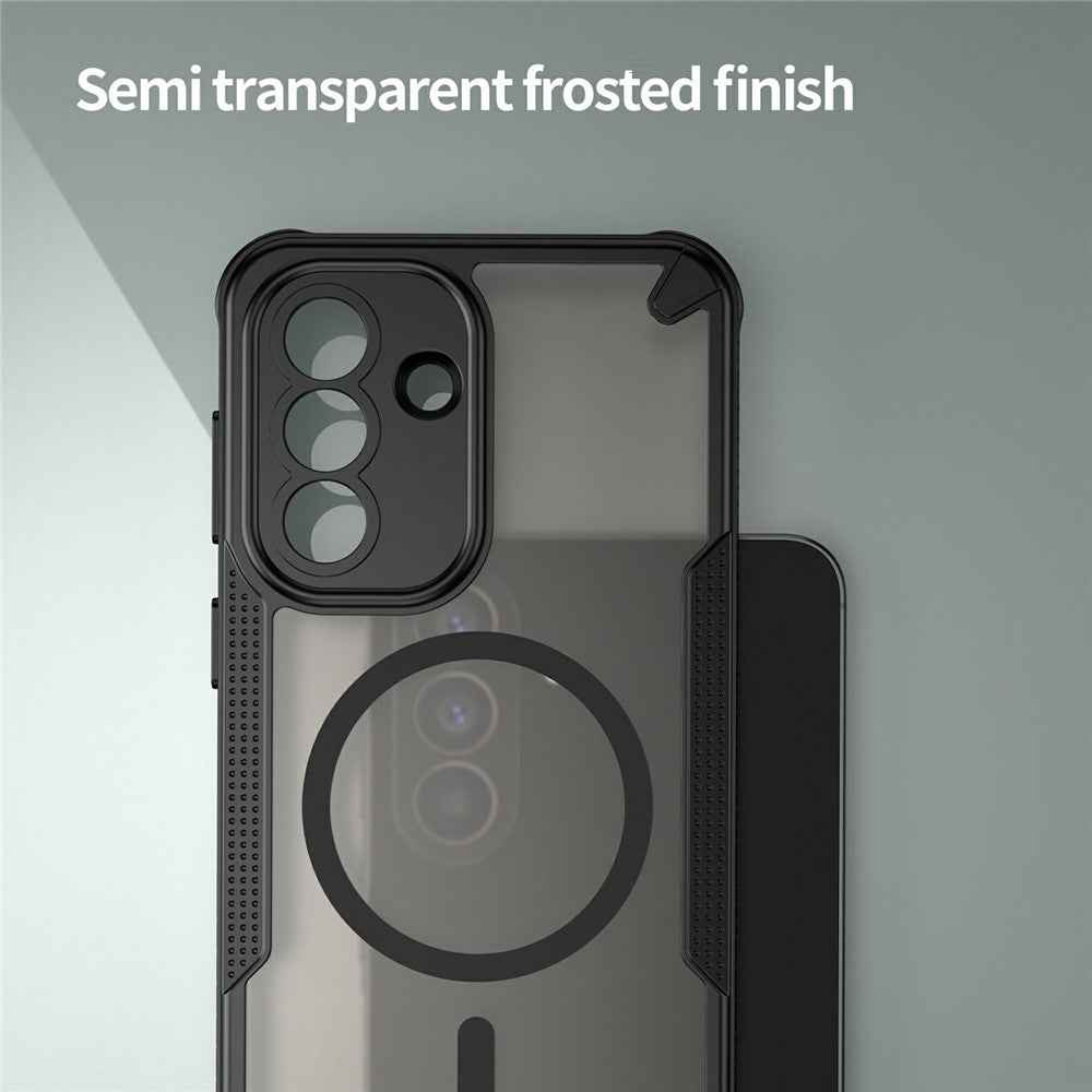 For Samsung Galaxy A57 5G Magnetic Case TPU + PC Phone Back Cover - Black