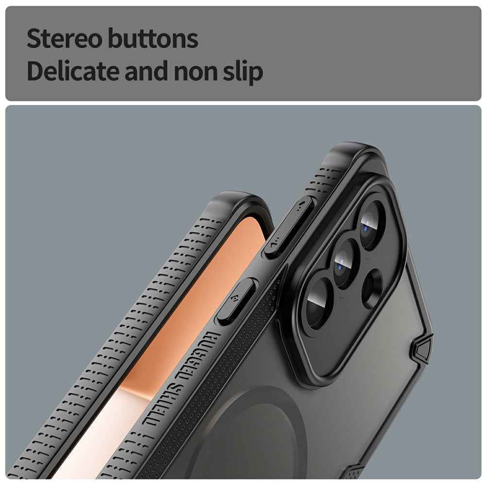 For Samsung Galaxy A57 5G Magnetic Case TPU + PC Phone Back Cover - Black