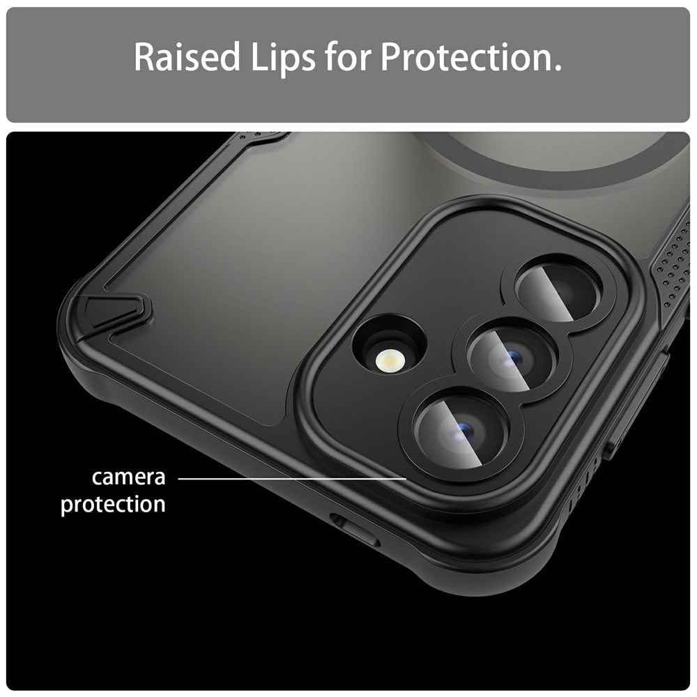 For Samsung Galaxy A57 5G Magnetic Case TPU + PC Phone Back Cover - Black