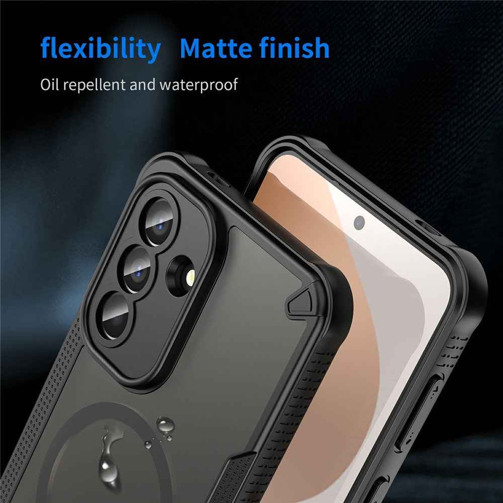 For Samsung Galaxy A57 5G Magnetic Case TPU + PC Phone Back Cover - Black