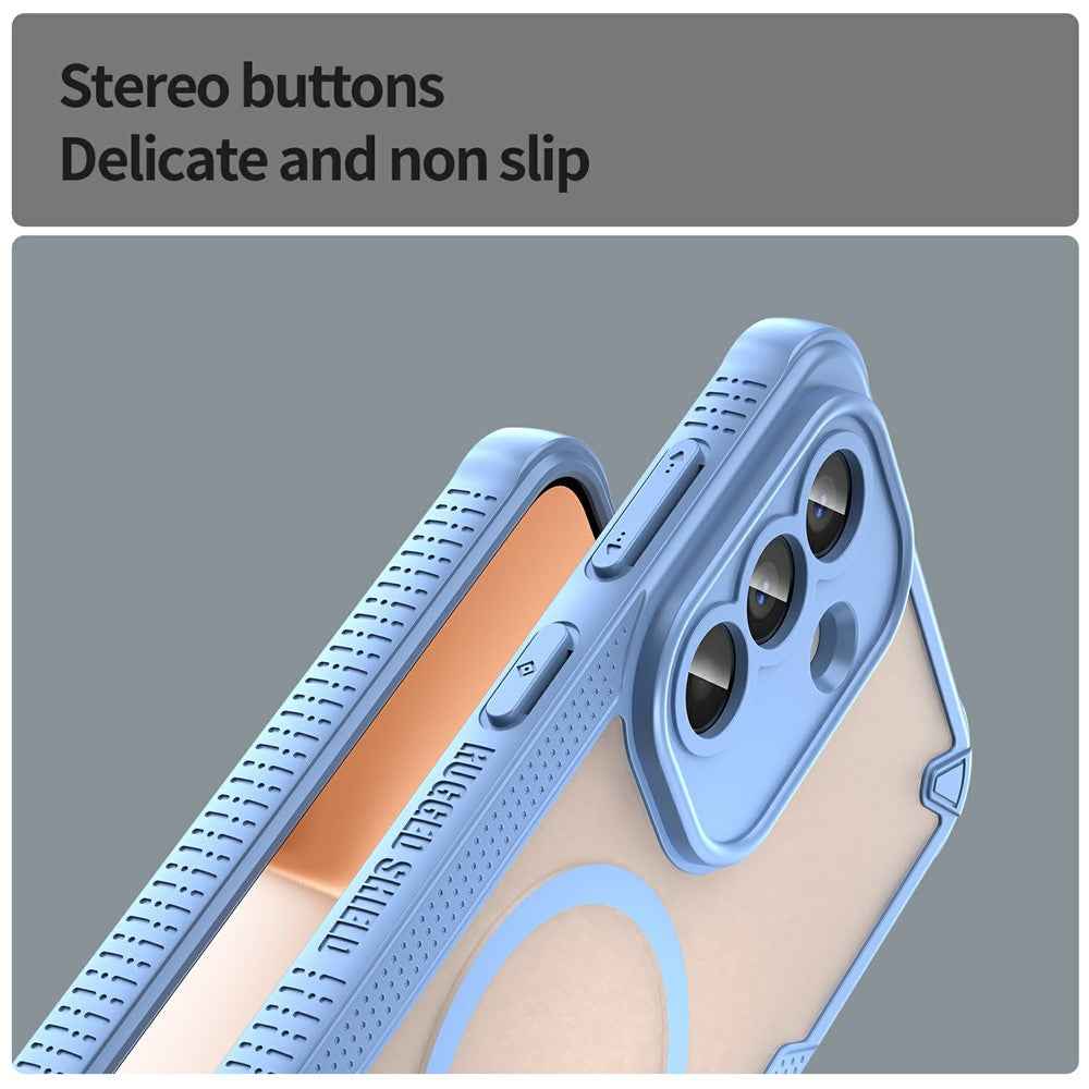 For Samsung Galaxy A57 5G Magnetic Case TPU + PC Phone Back Cover - Blue