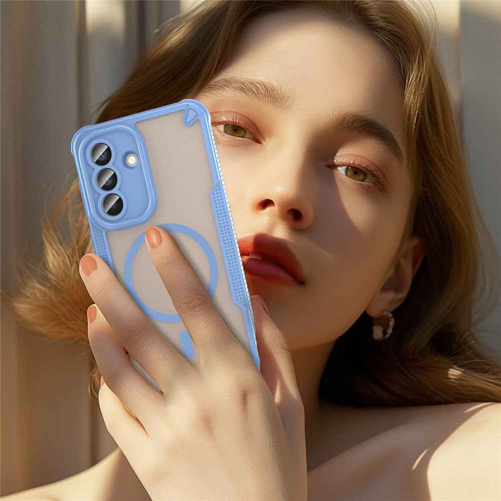 For Samsung Galaxy A57 5G Magnetic Case TPU + PC Phone Back Cover - Blue