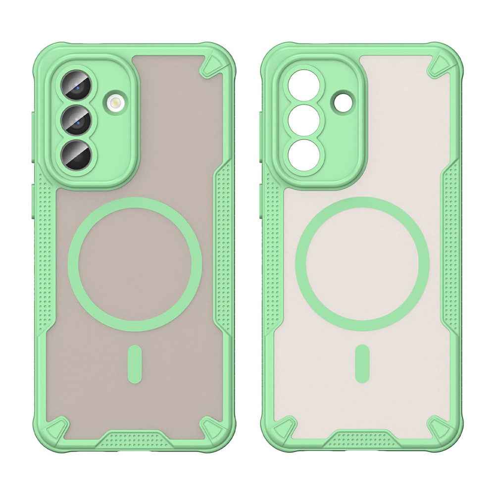 For Samsung Galaxy A57 5G Magnetic Case TPU + PC Phone Back Cover - Green