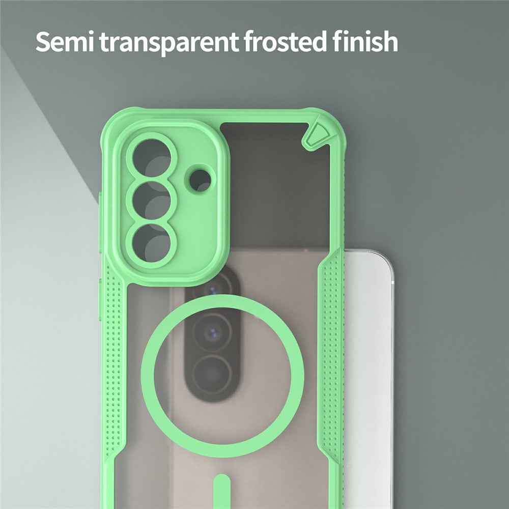 For Samsung Galaxy A57 5G Magnetic Case TPU + PC Phone Back Cover - Green