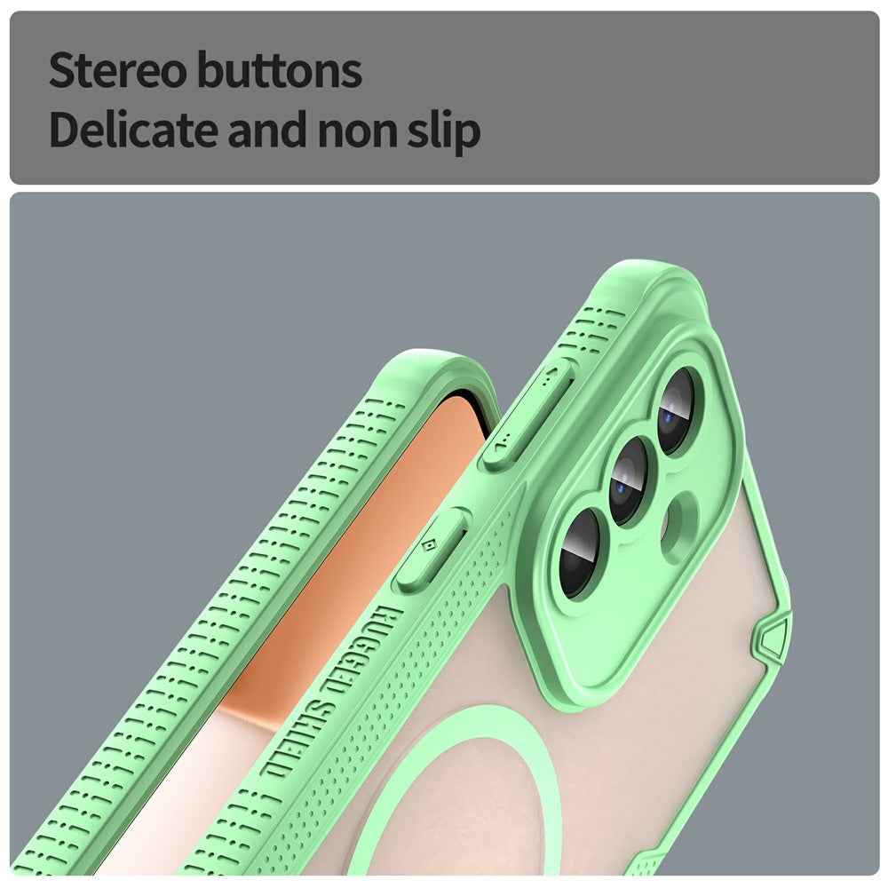 For Samsung Galaxy A57 5G Magnetic Case TPU + PC Phone Back Cover - Green