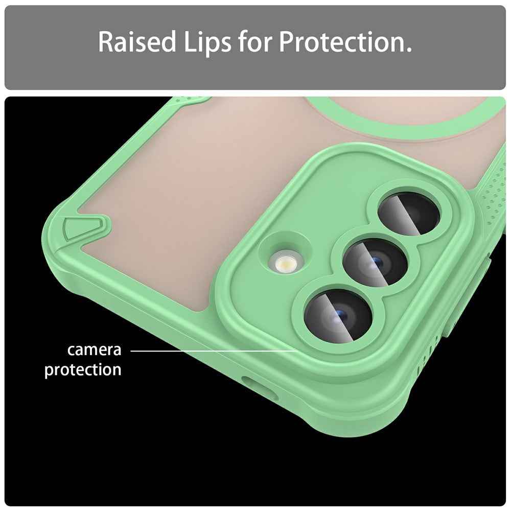 For Samsung Galaxy A57 5G Magnetic Case TPU + PC Phone Back Cover - Green