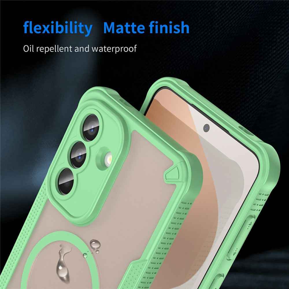 For Samsung Galaxy A57 5G Magnetic Case TPU + PC Phone Back Cover - Green