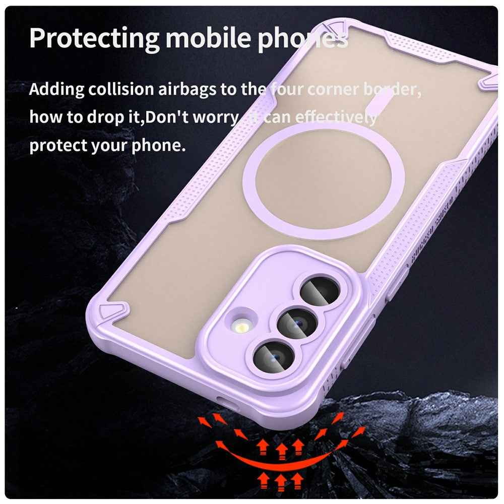 For Samsung Galaxy A57 5G Magnetic Case TPU + PC Phone Back Cover - Purple