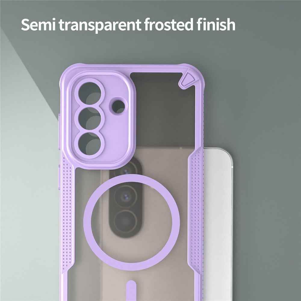 For Samsung Galaxy A57 5G Magnetic Case TPU + PC Phone Back Cover - Purple
