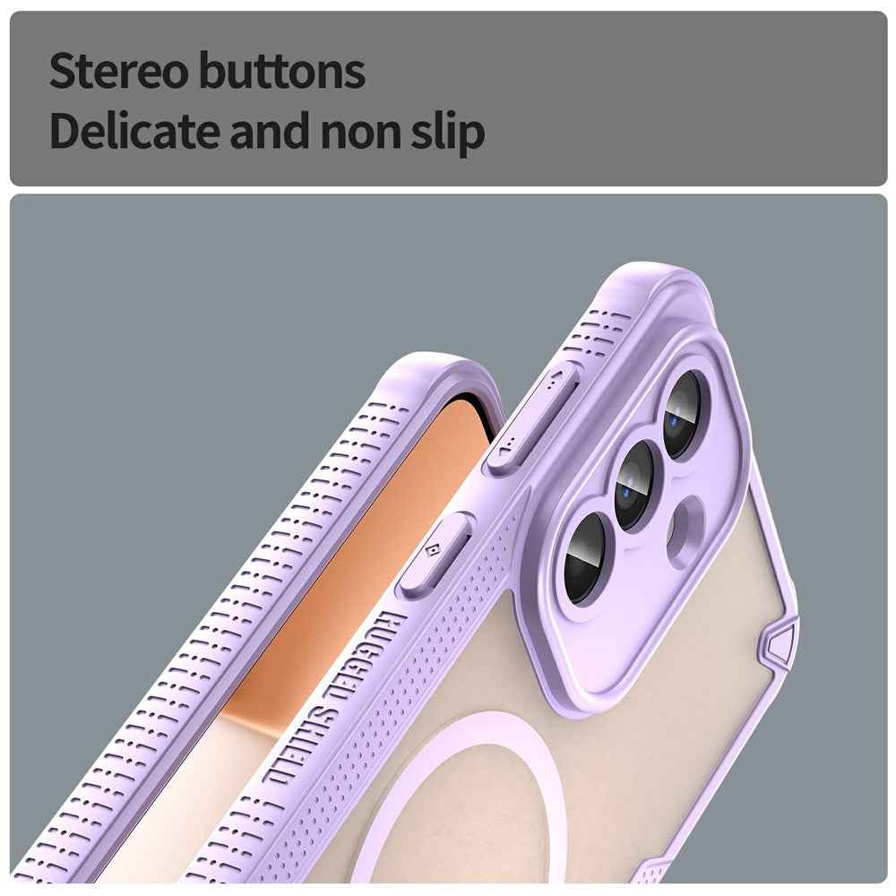 For Samsung Galaxy A57 5G Magnetic Case TPU + PC Phone Back Cover - Purple