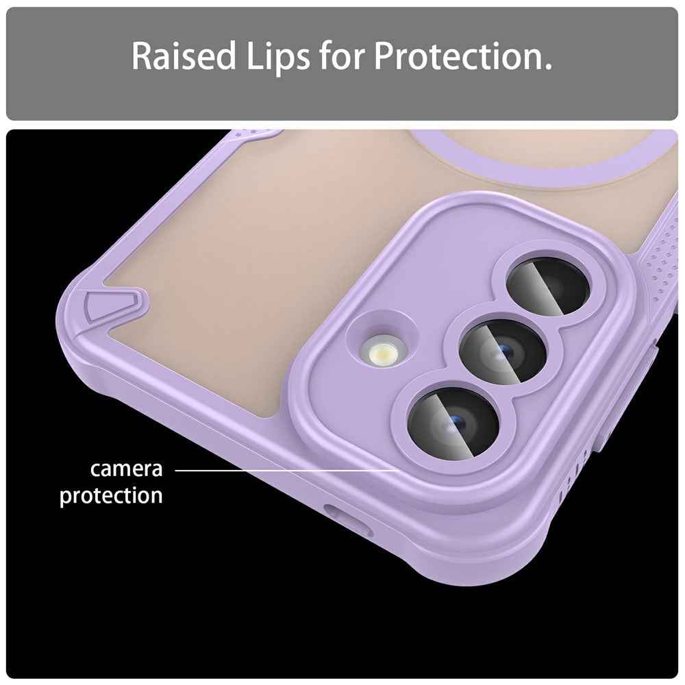 For Samsung Galaxy A57 5G Magnetic Case TPU + PC Phone Back Cover - Purple