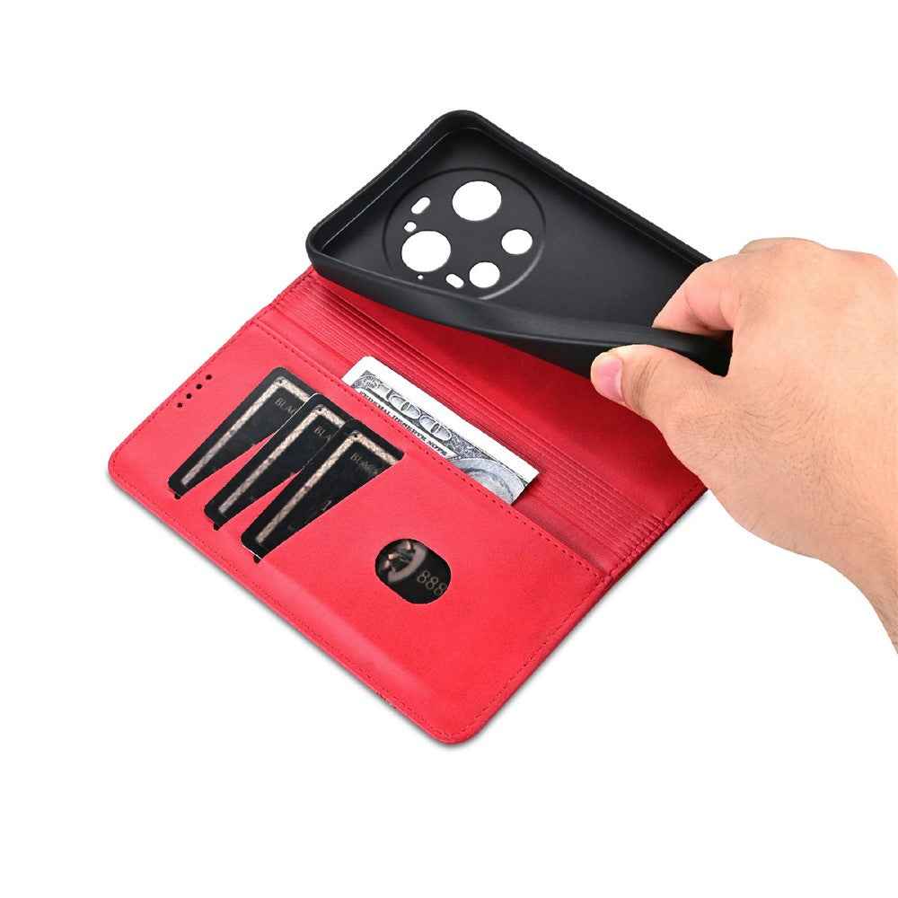 AZNS For Xiaomi 17 Ultra 5G Case Cowhide Texture PU Leather Wallet Phone Cover - Red
